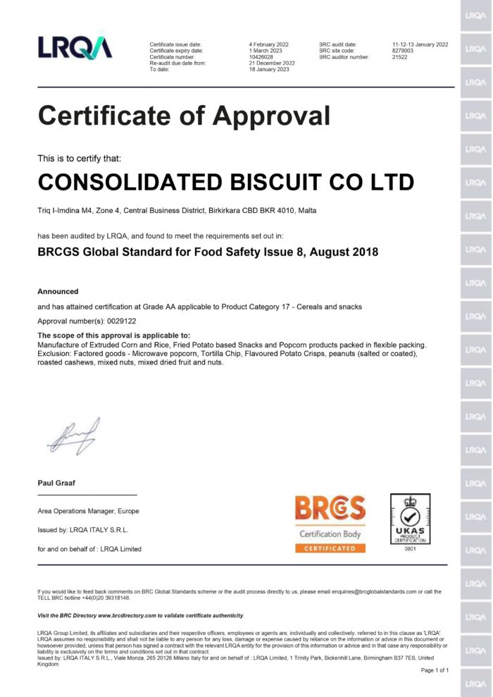 About us Consolidated Biscuit Co Ltd.